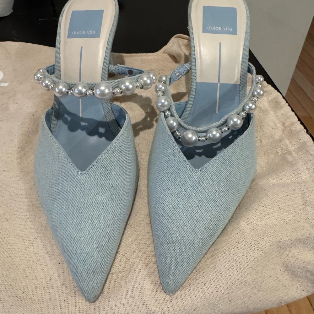 Dolce Vita Blue Heels with Crystal Embellishments - Picture 2 of 3